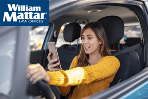 Distracted Teen driver on cell phone