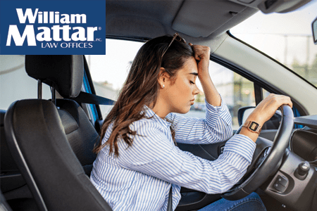 girl stressed while driving