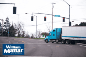 semi-truck running a red light