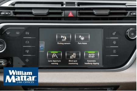car safety features on a dash