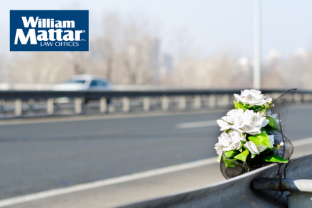 memorial flowers on highway