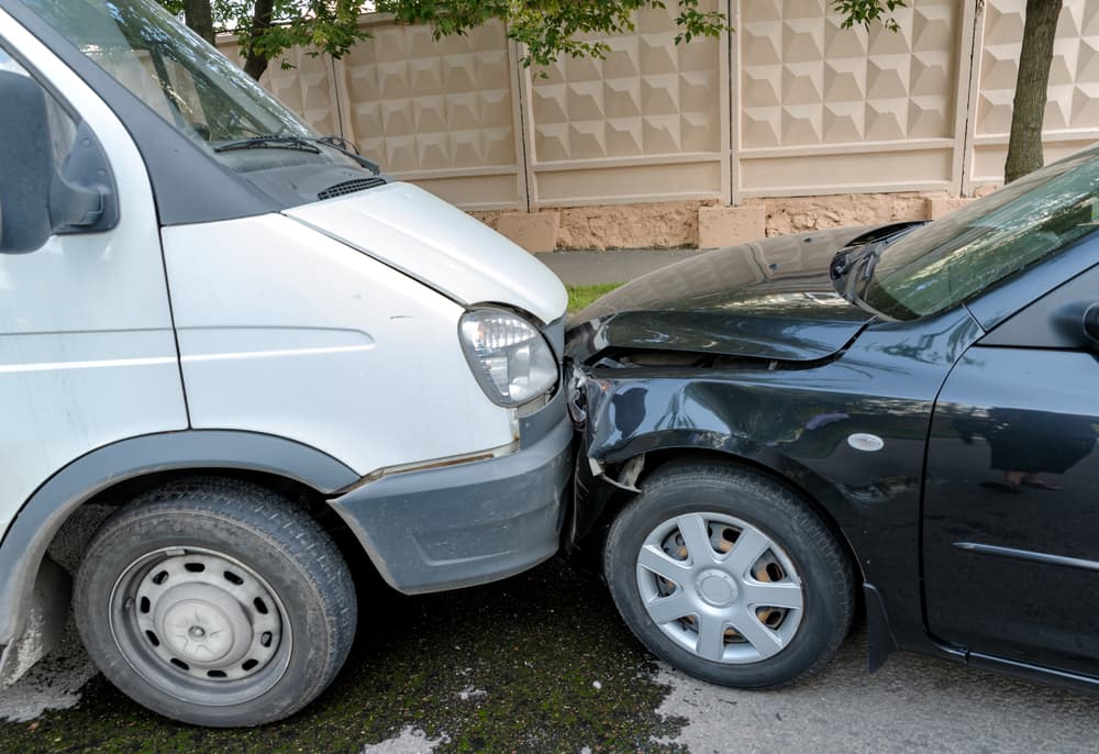 accident between two cars close-up