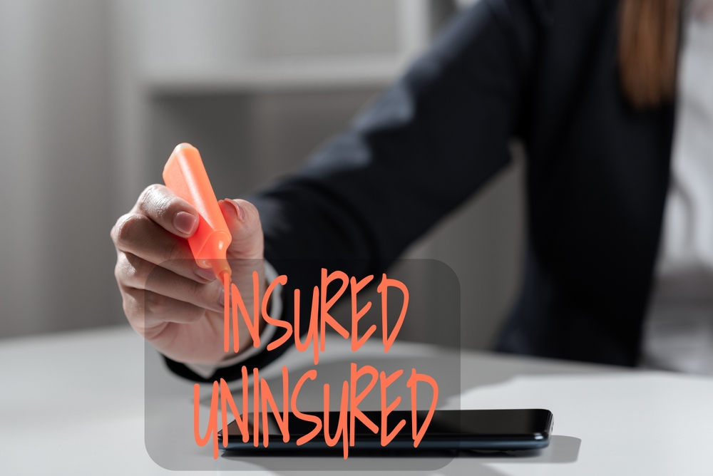 A company offering insured and uninsured motorist coverage with a checklist to choose from. Business concept: Company selling motorist insurance with an easy-to-follow checklist.