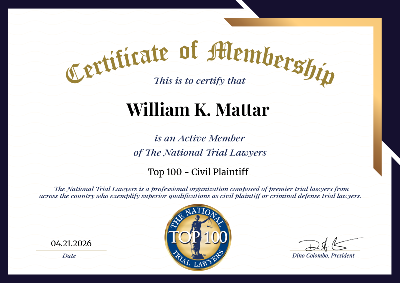 The National Trial Lawyers Top 100