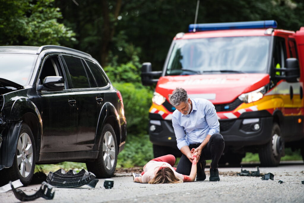 Monroe County car accident scene