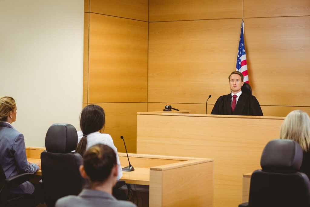 courtroom trial for car accident